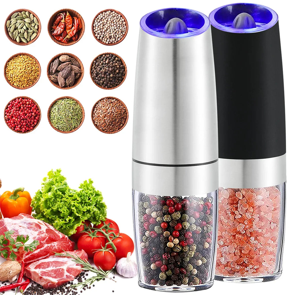 Electric Pepper Grinder Stainless Steel Automatic Gravity Shaker Salt Zpaxo