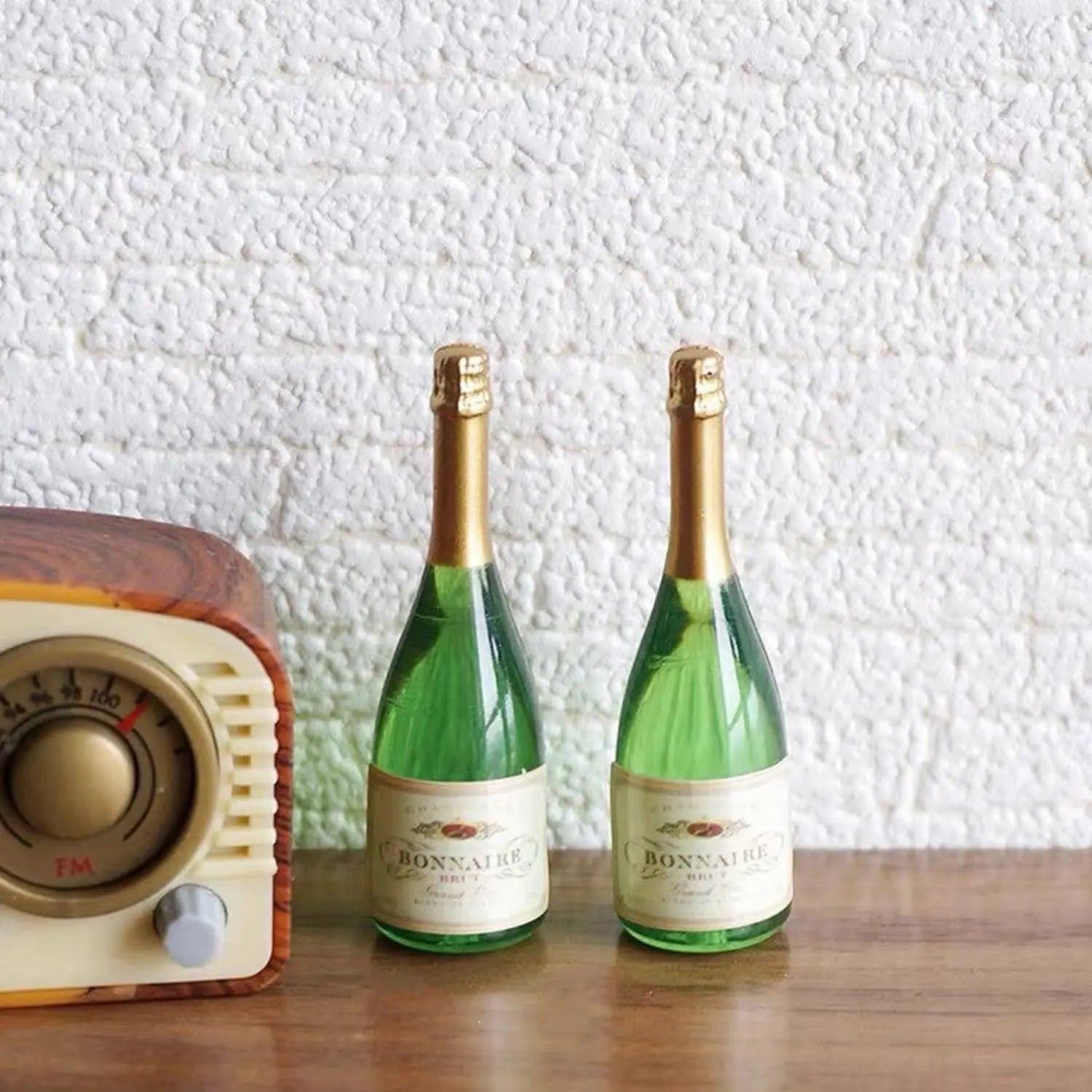 1:12 Miniature Champagne Set – Resin Bottle, Glass & Ice Bucket