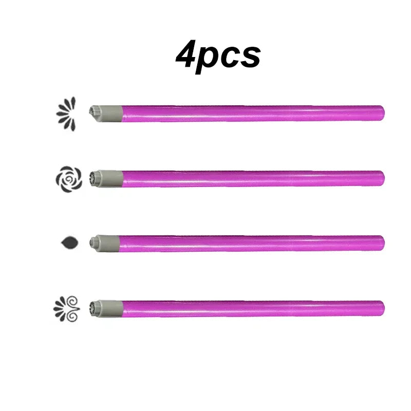Nail Art Stamp Pen Set Quick-Drying Nail Graffiti Pen Flower Butterfly Patterns Nail Engraving Pencil DIY Nails Art Design Tool Zpaxo B-4pcs