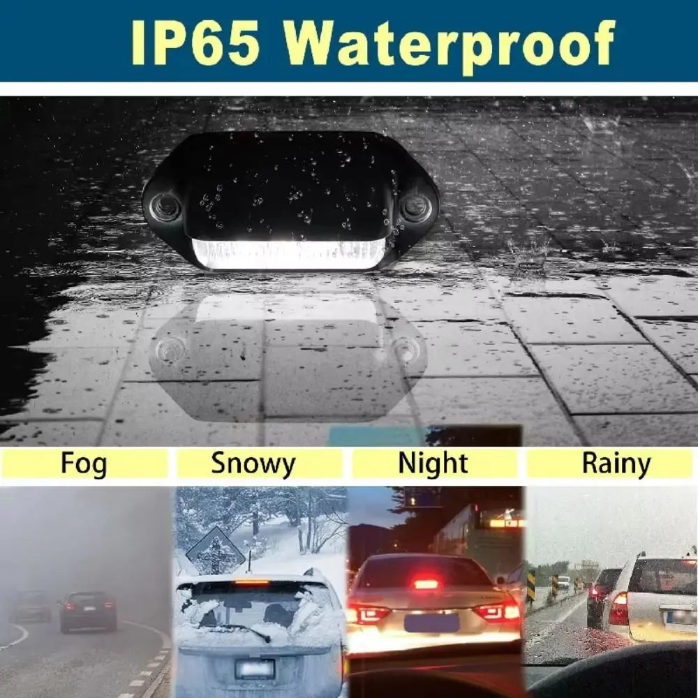 Waterproof LED License Plate Light 12V-24V Durable Side Lamp Step Zpaxo
