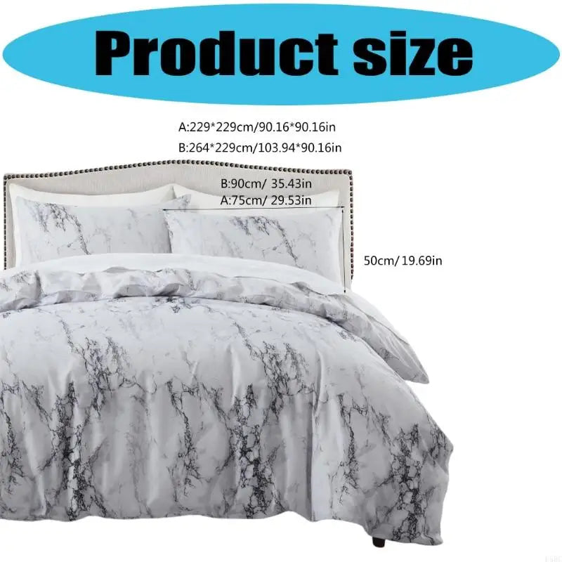 Elegant Marble Print Bedding Against Clumping Nonallergenic Bedroom