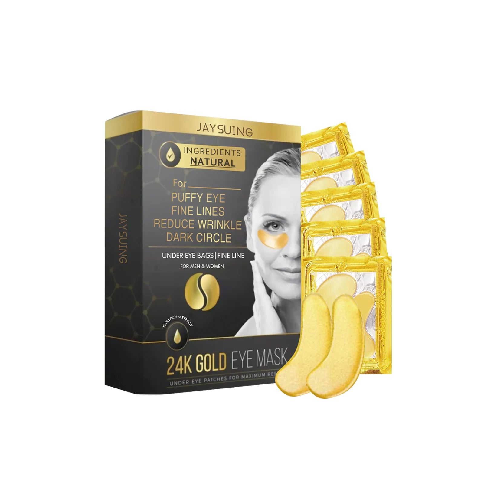 24K Gold Collagen Eye Mask Patches – Brighten & Firm (5 Pairs) Eye Mask Patches Zpaxo 5 Pairs 5 Pairs
