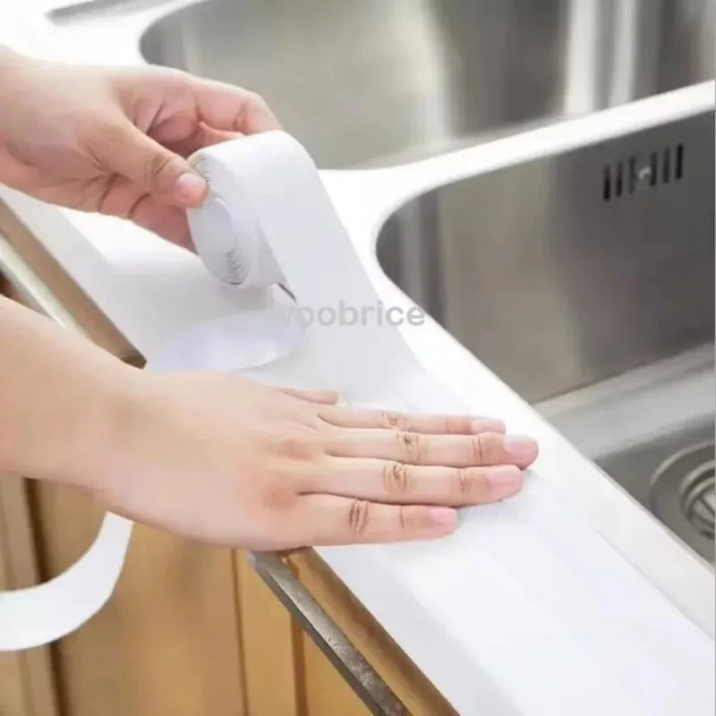 PVC Waterproof Sealing Tape for Bathroom Sink Shower, Bathtub and Toilet Self Adhesive Tape Kitchen Sink Edge Protector Tape Zpaxo