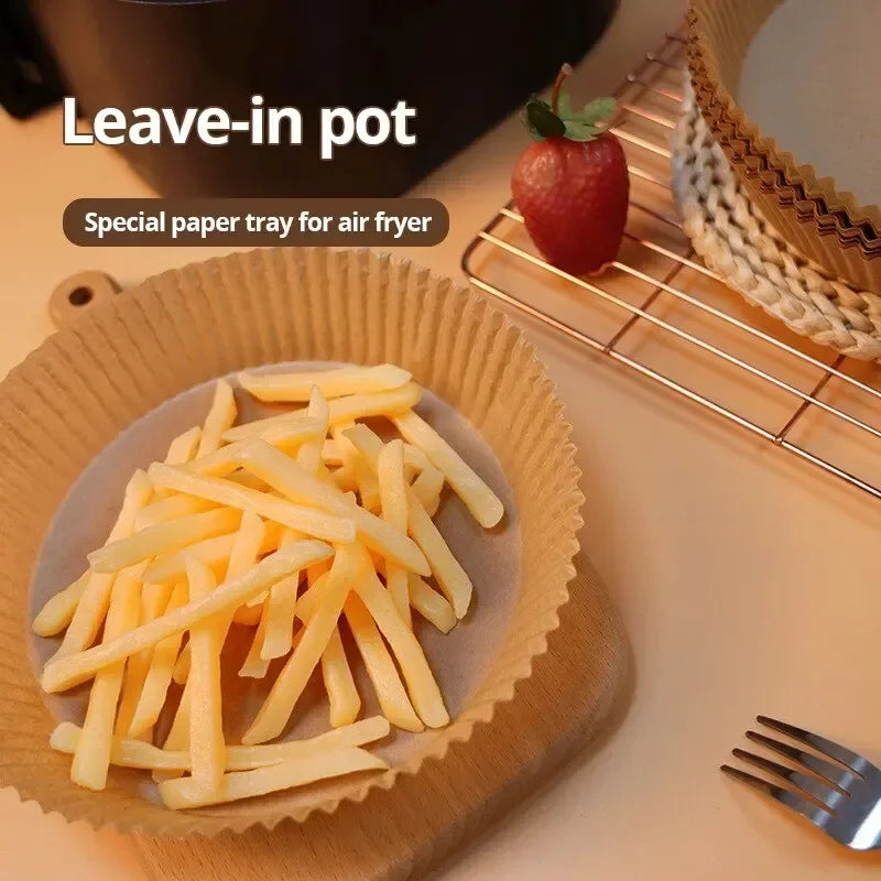 50pcs/set Disposable Air Fryer Paper Liner 20CM Oil-proof Water-proof Airfryer Disposable Cooking Paper Trays Baking Paper Zpaxo