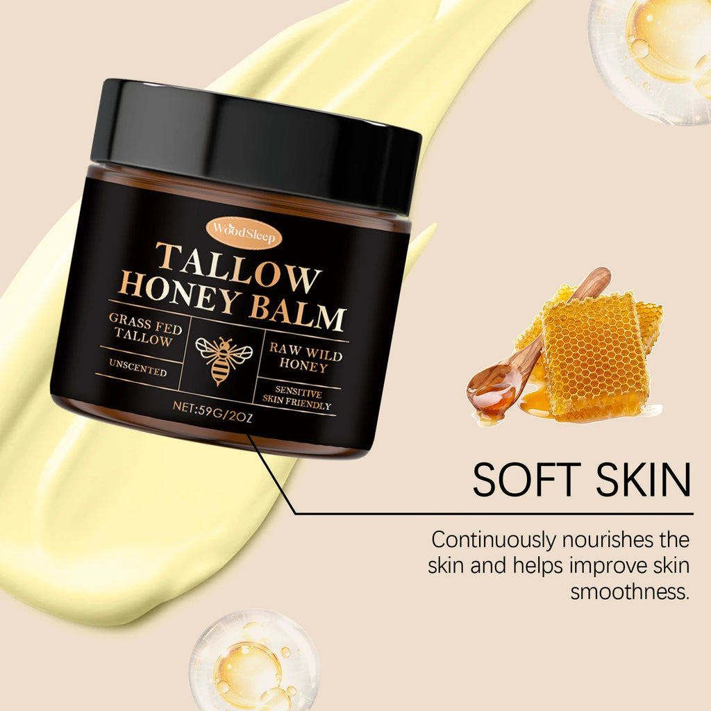 Tallow Honey Balm For Extremely Dry Skin Deep Moisturizing Nourishing Lightweight Fast Absorbing Face Hand Body Daily Care Zpaxo