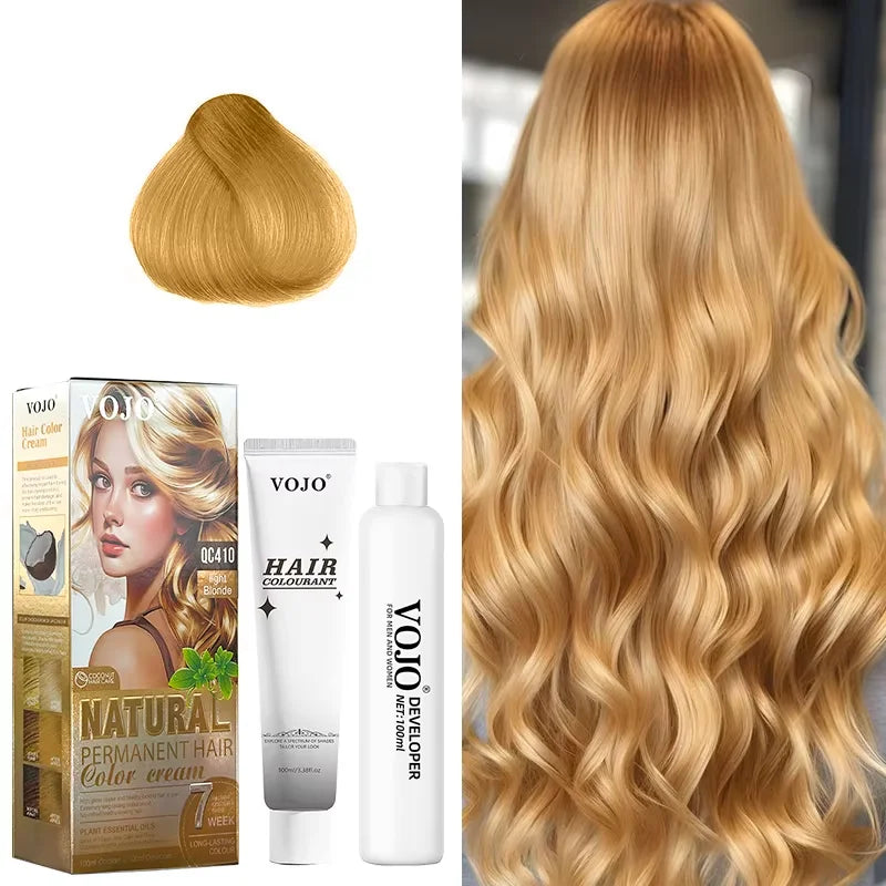 3-in-1 Long-Lasting Hair Dye Shampoo,100ml &100ml Coloring Agent Hair Dye Shampoo for Women and Men,Semi-Permanent Hair Cream Zpaxo Light blonde