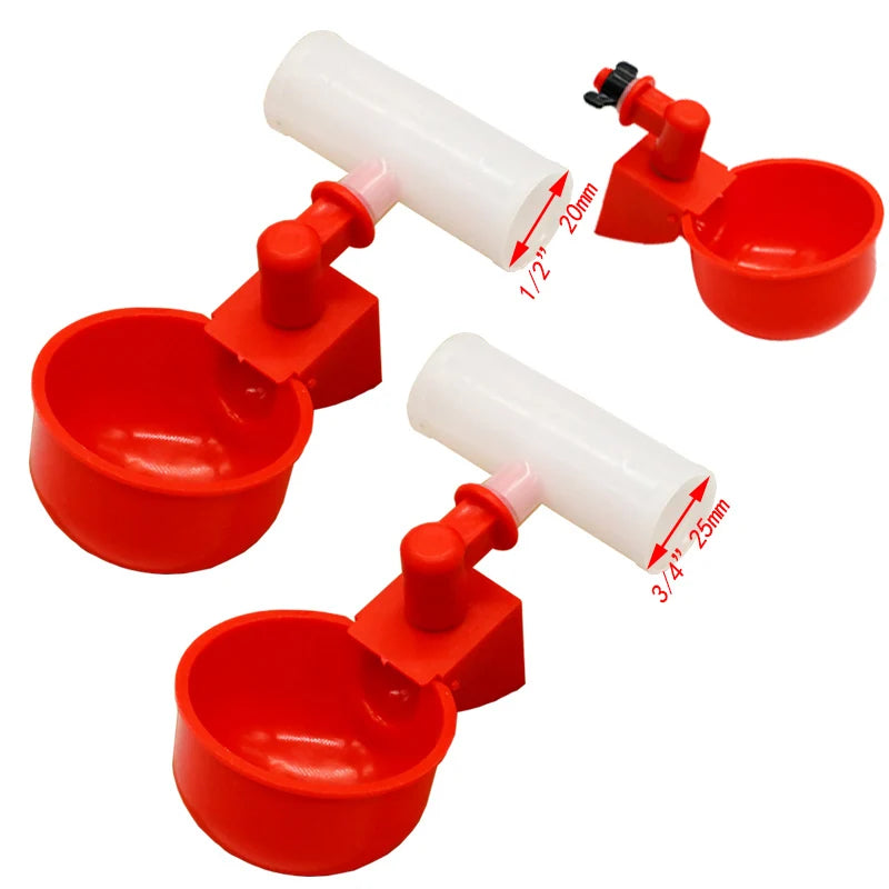 10sets Chicken Water Cup Automatic Drinker Poultry Thread Filling