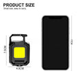 COB LED Keychain Flashlight – USB-C Rechargeable 1000lm Torch