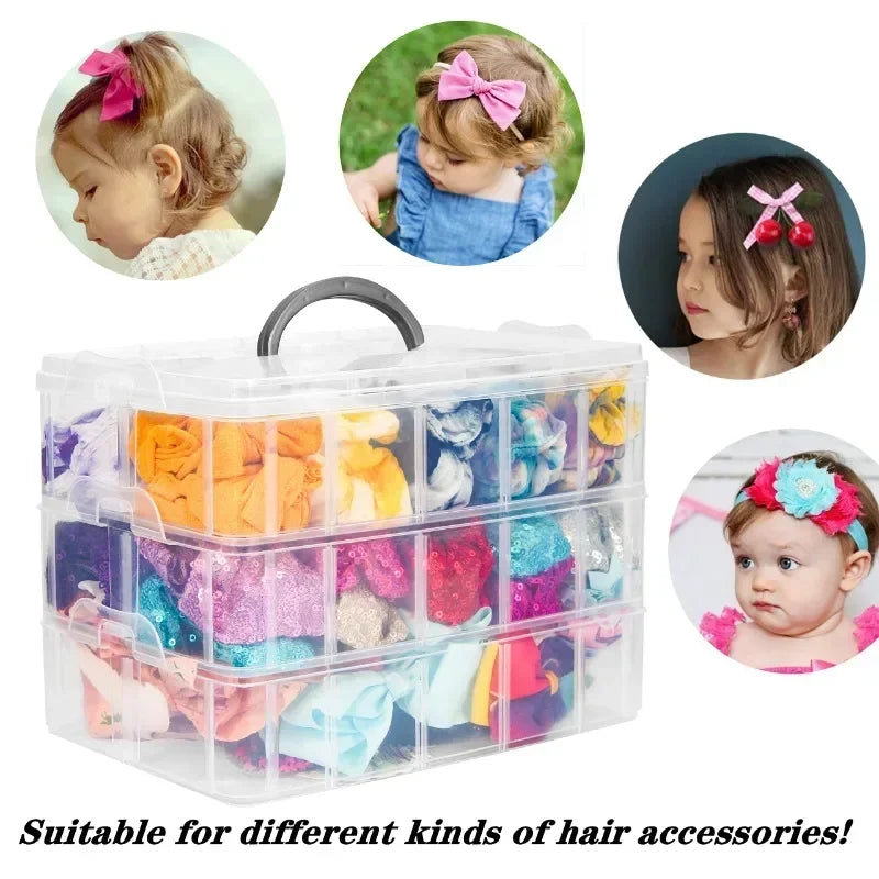 Stackable 3-Tier Plastic Storage Box Adjustable Compartment Toy Container Clear Jewelry Sundries Organizer Home Storage Supplies Zpaxo