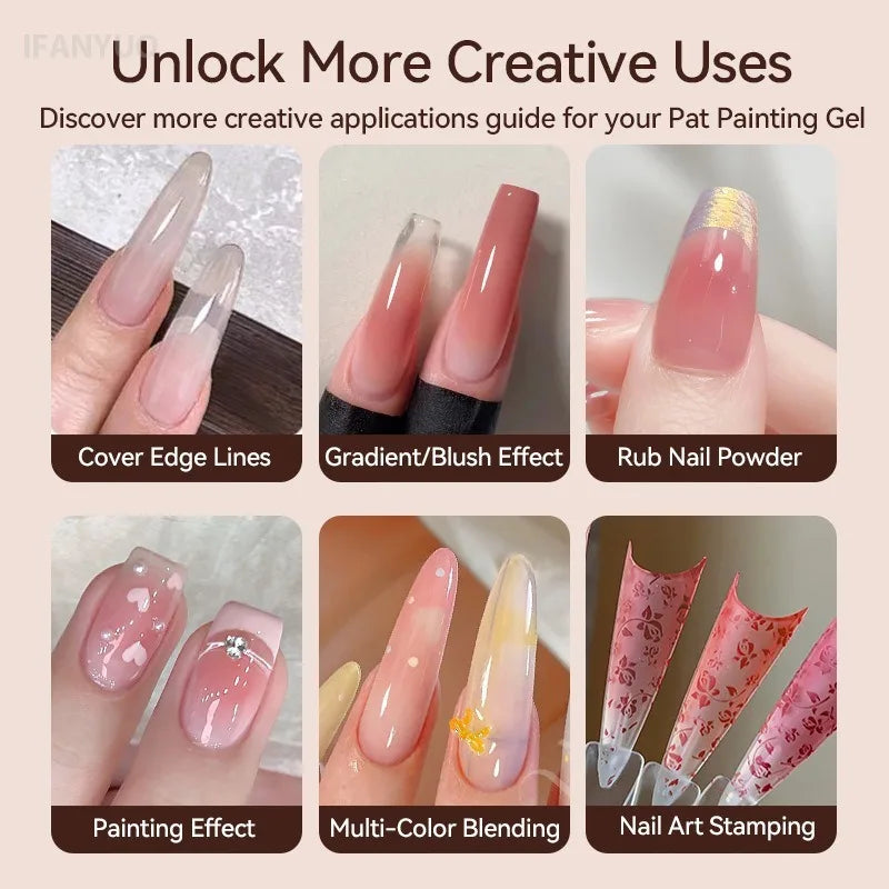 4 in 1 16 Grid Pat Painting Gel Nail Polish Gradient Effect Nail Art Salon Design Long-Lasting Creamy Texture Smooth Application Zpaxo