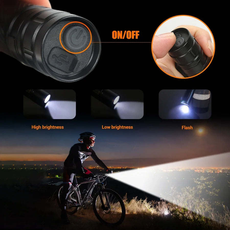 KDULIT 1000LM Tactical LED Flashlight | Type-C Rechargeable IPX6