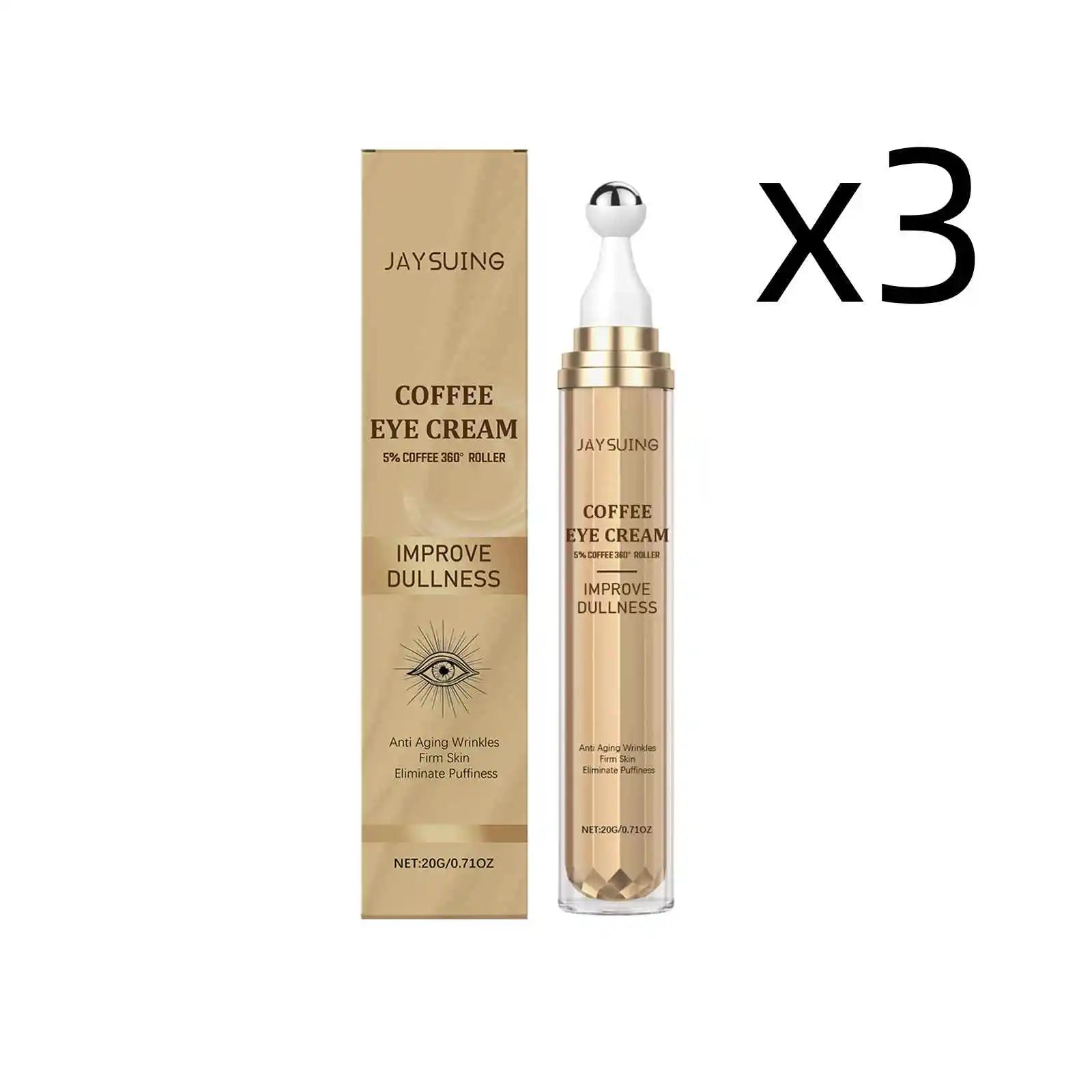 Jaysuing Tightening Eye Cream – Dark Circles & Hyaluronic Acid Eye Cream Zpaxo 3pcsx20g 20g