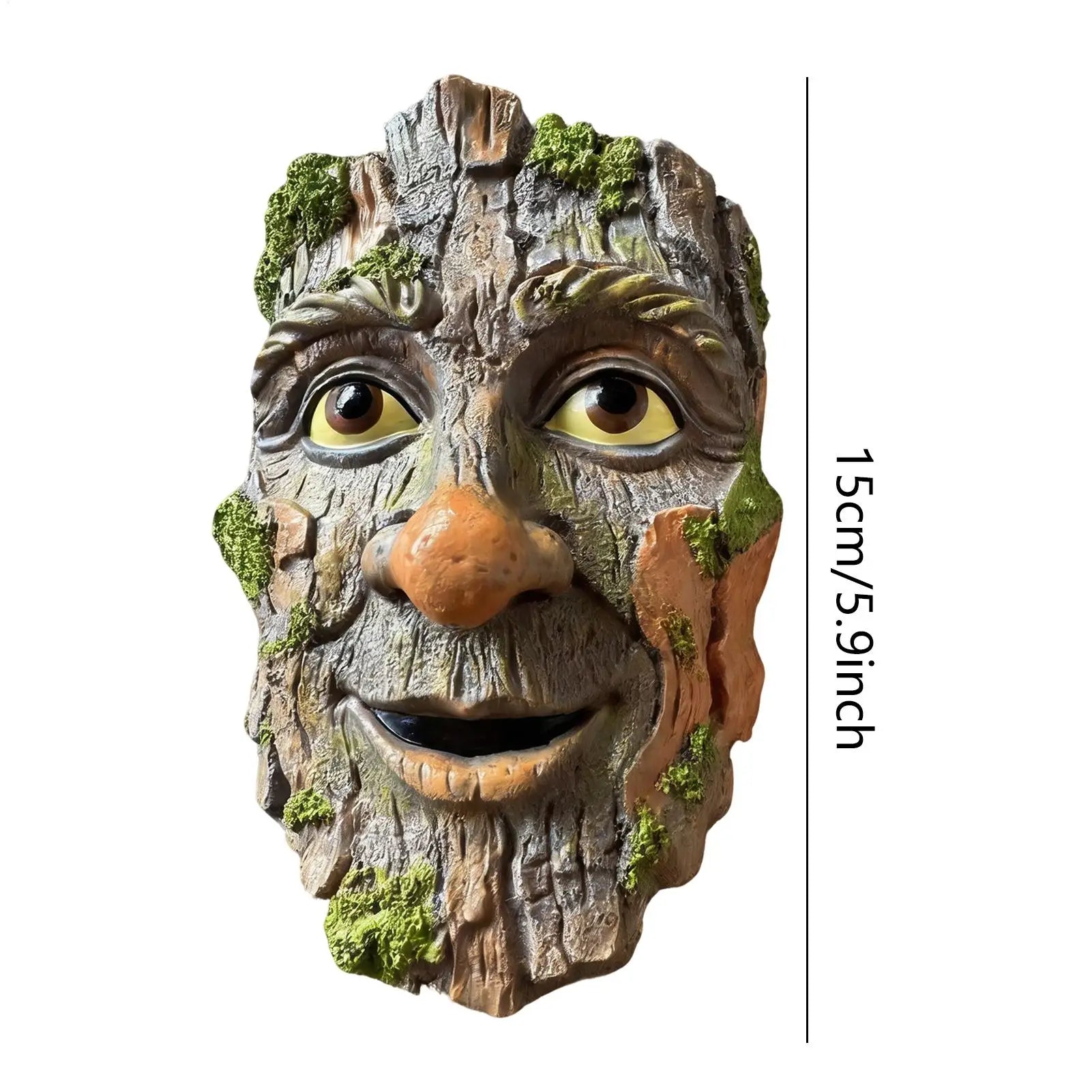 Tree Faces Decor Outdoor Resin Old Man Face Statue Yard Art Garden