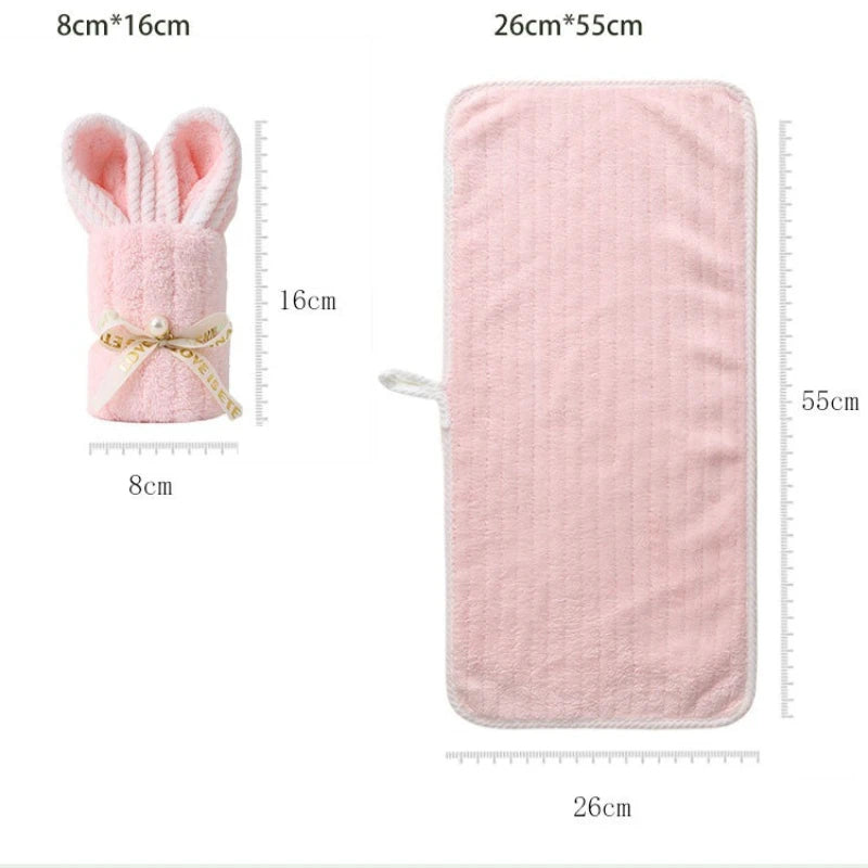 5sets Bunny Shaped Towel Includes 5 Towels Bags Coral Fleece