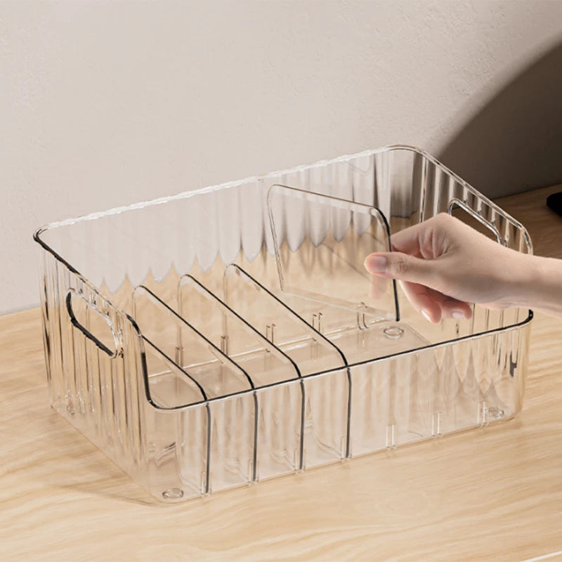 Refrigerator Organizer Bin Plastic Food Storage Tapes Books Seasoning