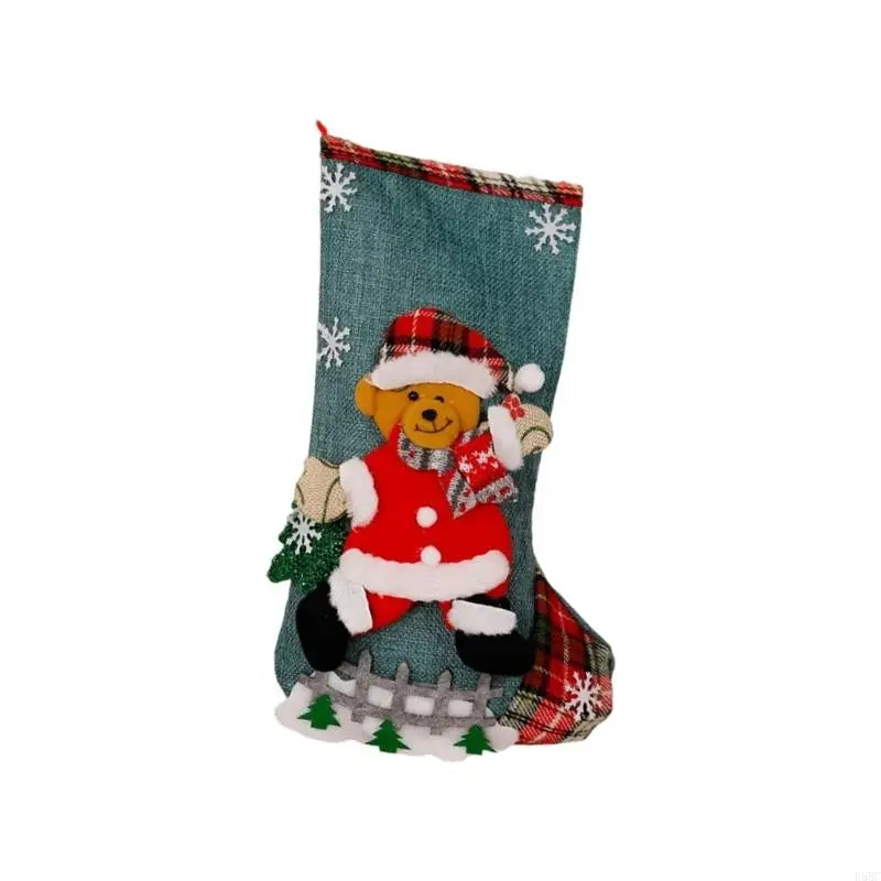 Christmas Party Bag Santa Snowman Pattern Large Capacity Efficient