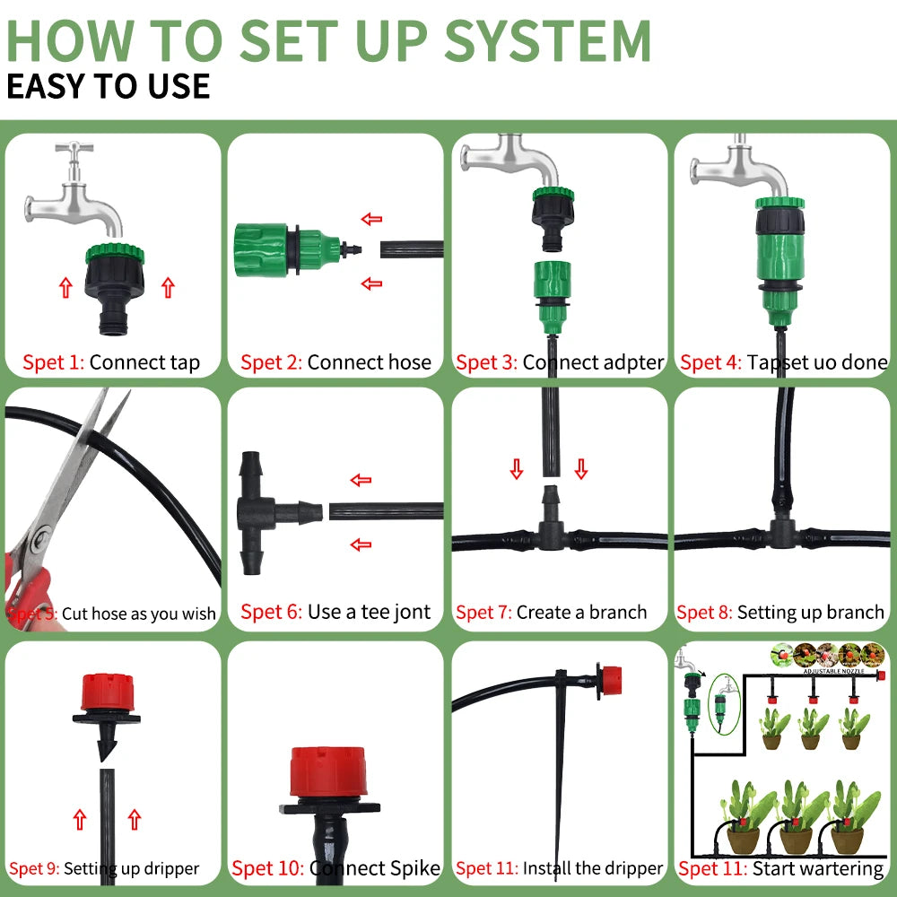 Micro Drip Irrigation System Portable 20M Automatic Watering