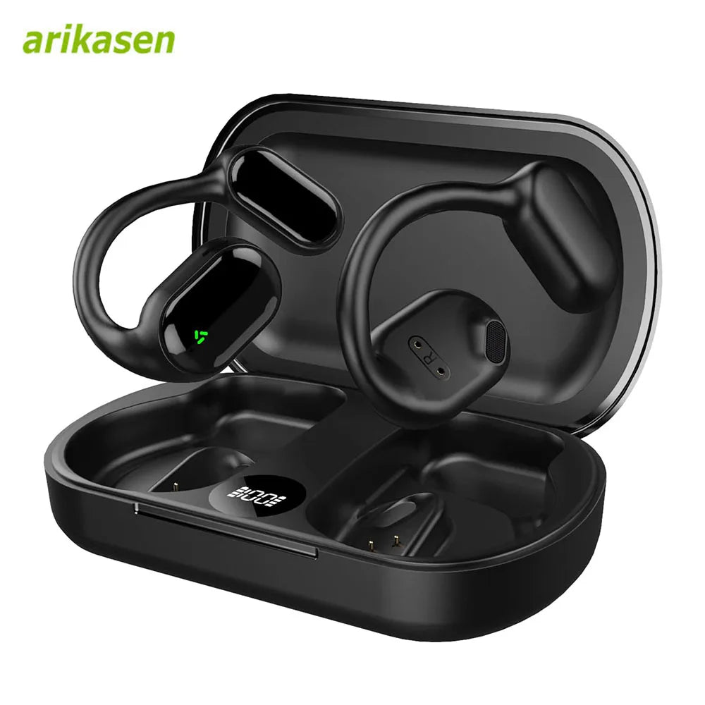 TWS Wireless Bluetooth Headphones Open Ear Earbuds Charging Case LED
