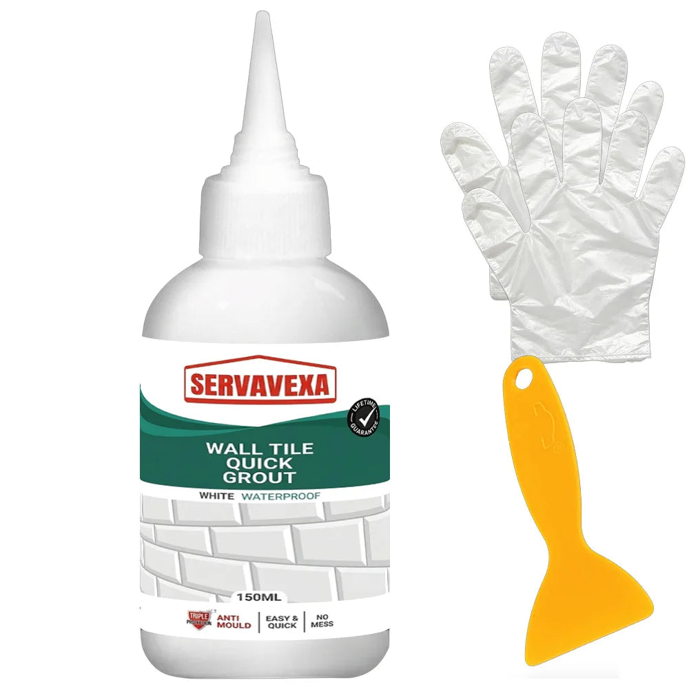 Professional 150ml Tile Grout Repair Kit Waterproof Pre-mixed Sealer for Kitchen Bathroom Wall Floor Gap Filler Agent with Tool Zpaxo 1set