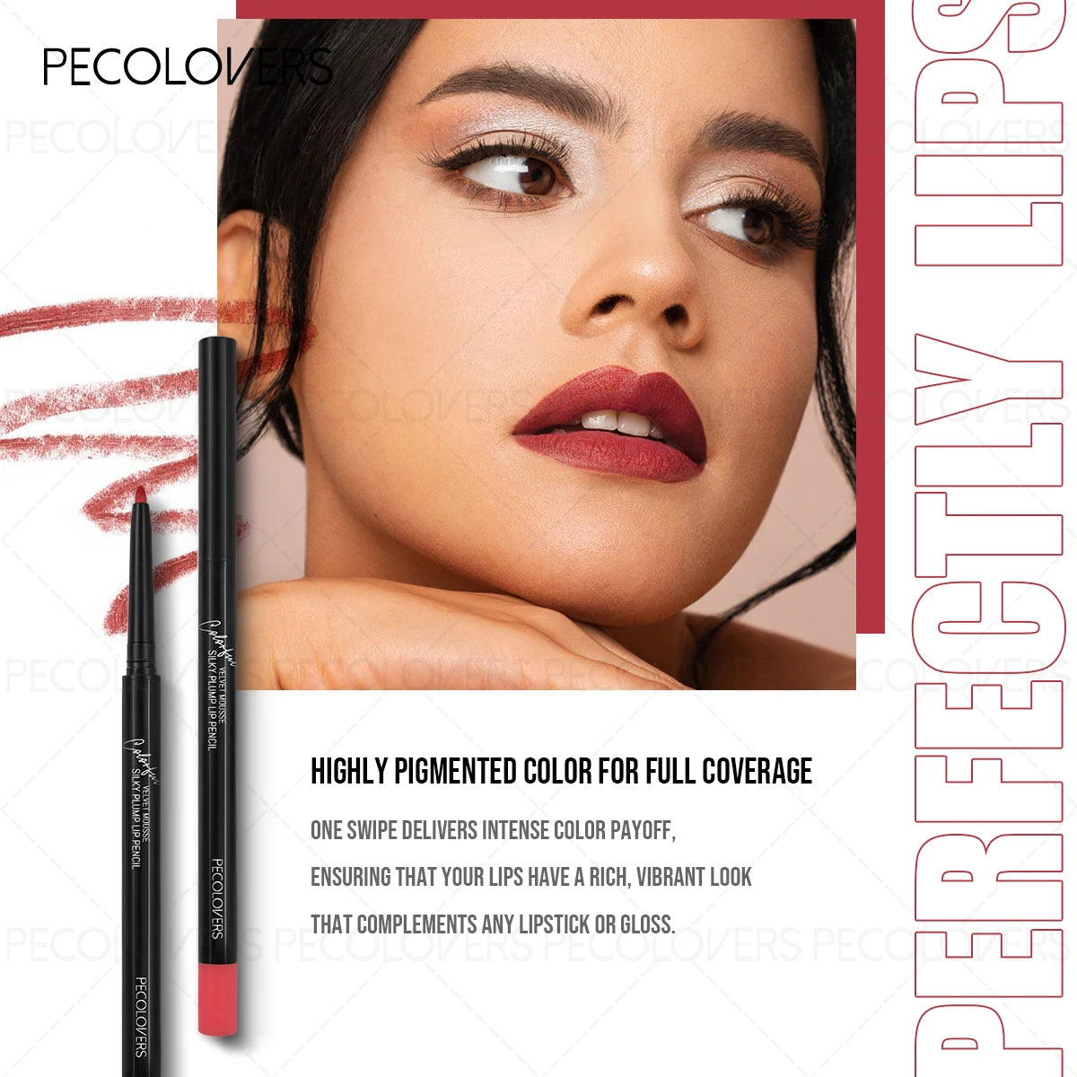 Matte Lip Liner Pencil Sweat Resistant Outline Portable Travel Dating Zpaxo