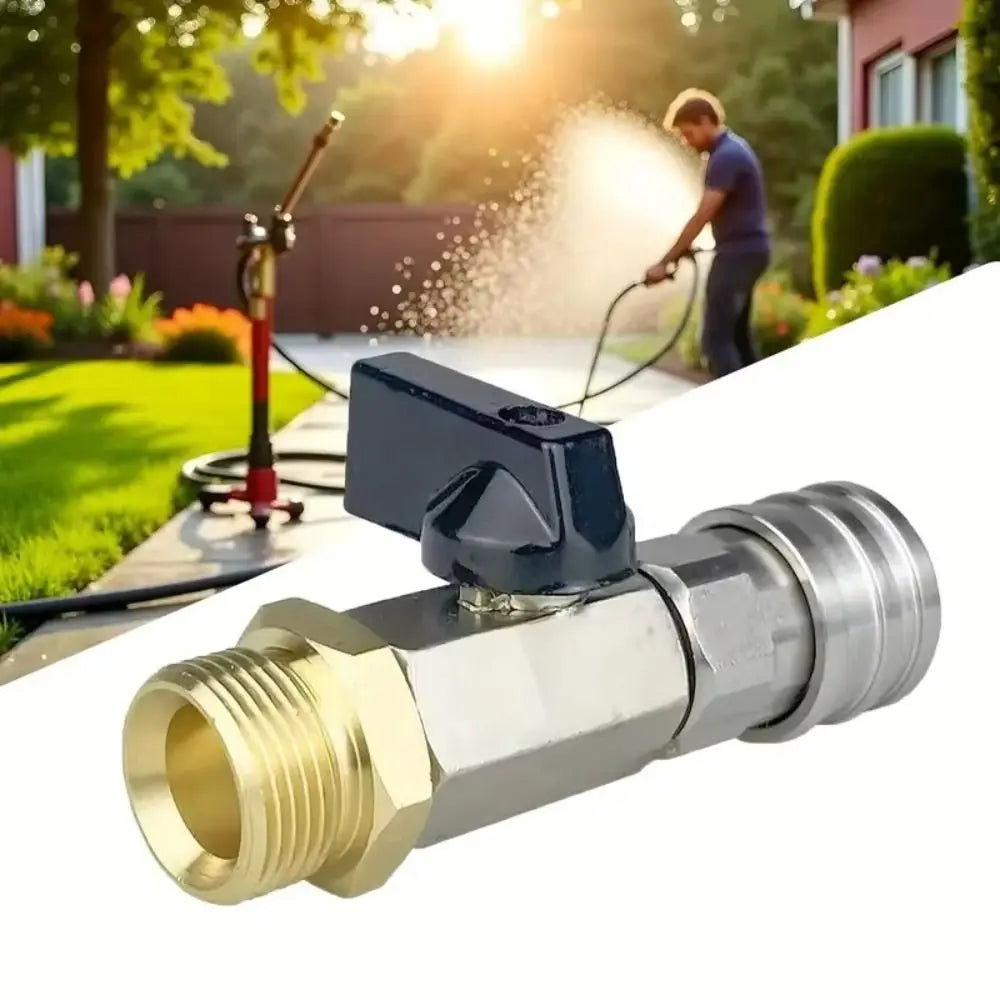 Water Flow Control Pressure Washer Ball Valve Brass Material 1 Hose Zpaxo