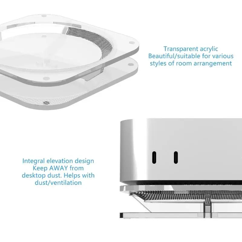 652F Modern Acrylic Desktop Mount Antidust Cooling Platform Mini Zpaxo CN