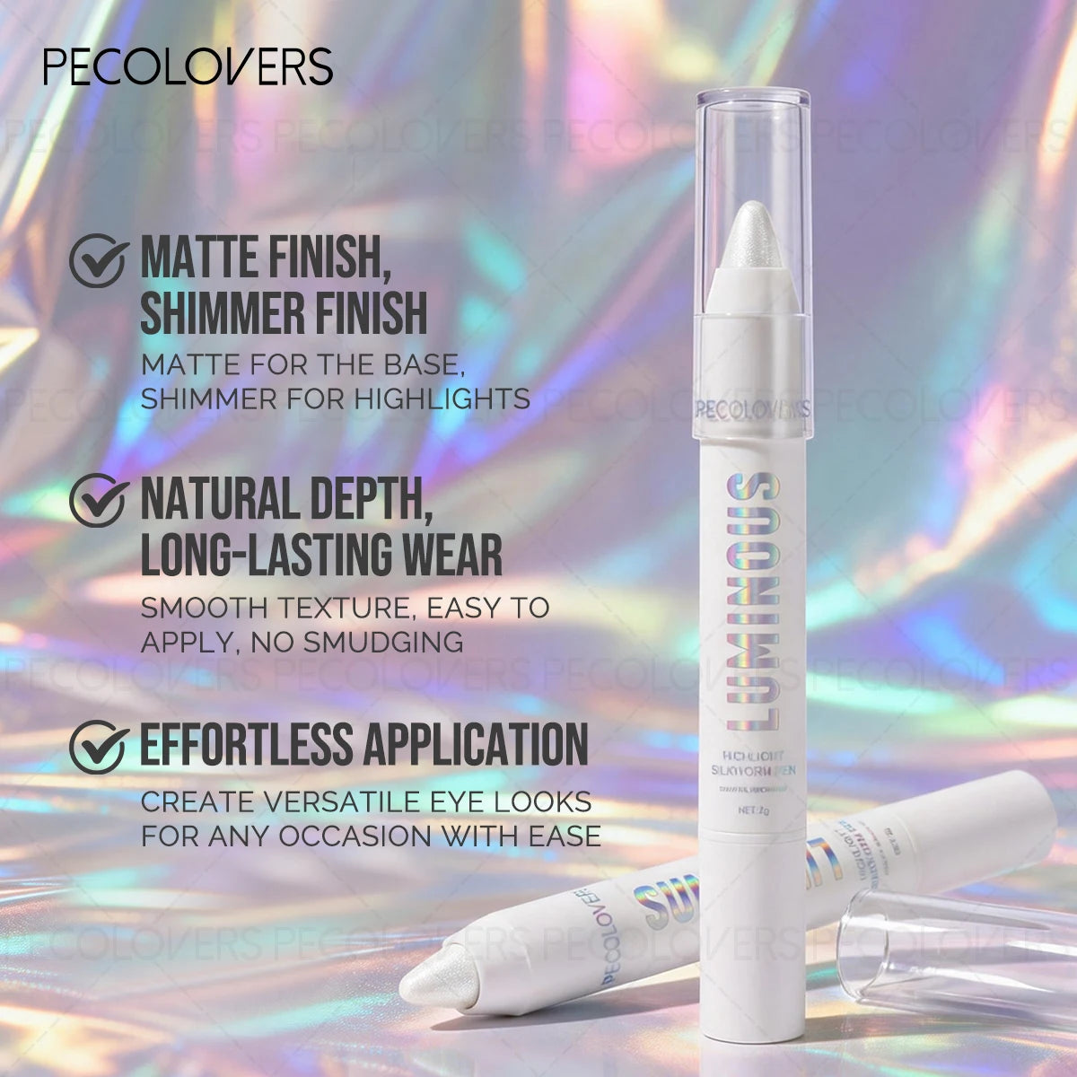1PC Colored Eyeshadow Stick,Matte And Shimmery Textures, Perfect for 3D Eye Makeup, Waterproof And Sweatproof Zpaxo