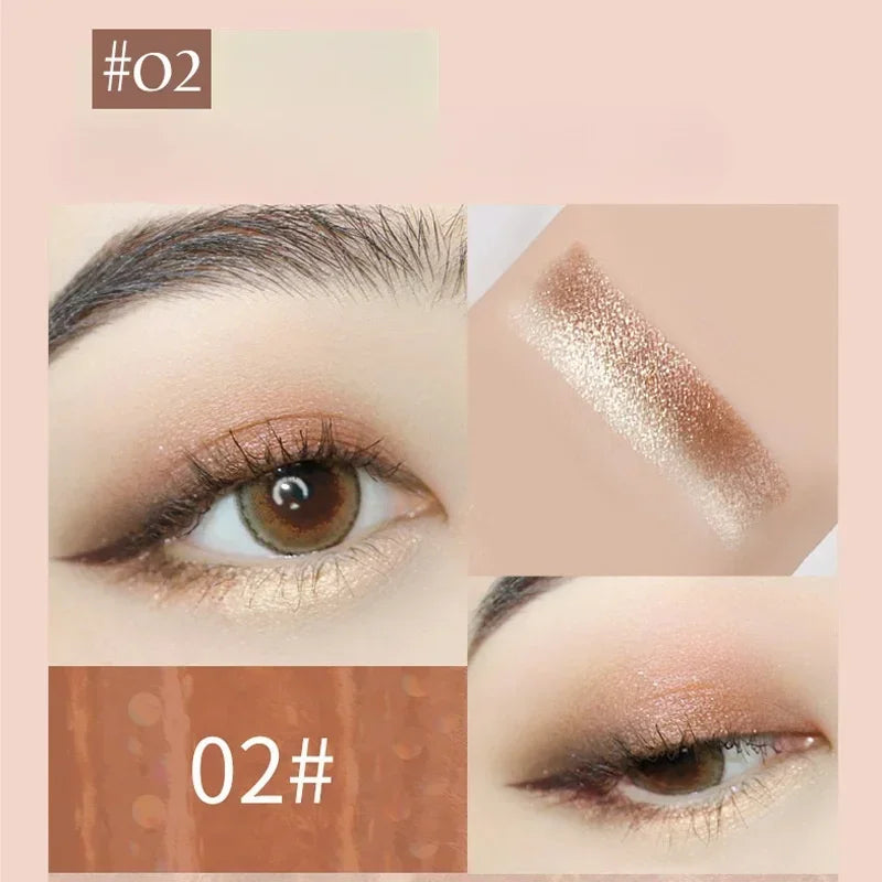 Shimmer Double Eyeshadow Stick Waterproof Long Lasting Two Tone Zpaxo 02