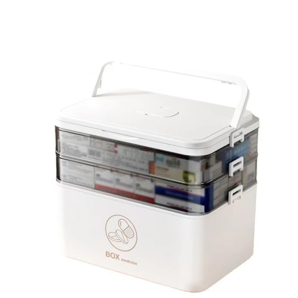 Large Portable Medicine Box – Family First Aid Storage Case First Aid Storage Case Zpaxo Three-tier