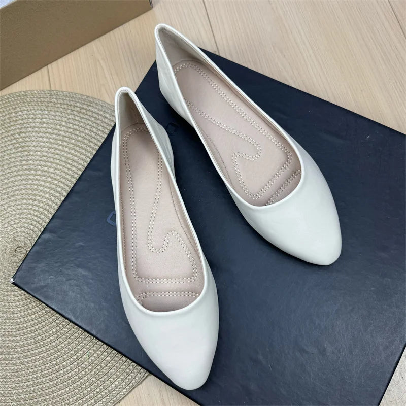 Flat Shoes for Women Spring and Autumn 2025 New Shallow Mouth Pointed Toe Boat Shoes Plus Size Women's Shoes Zapatos De Mujer Zpaxo