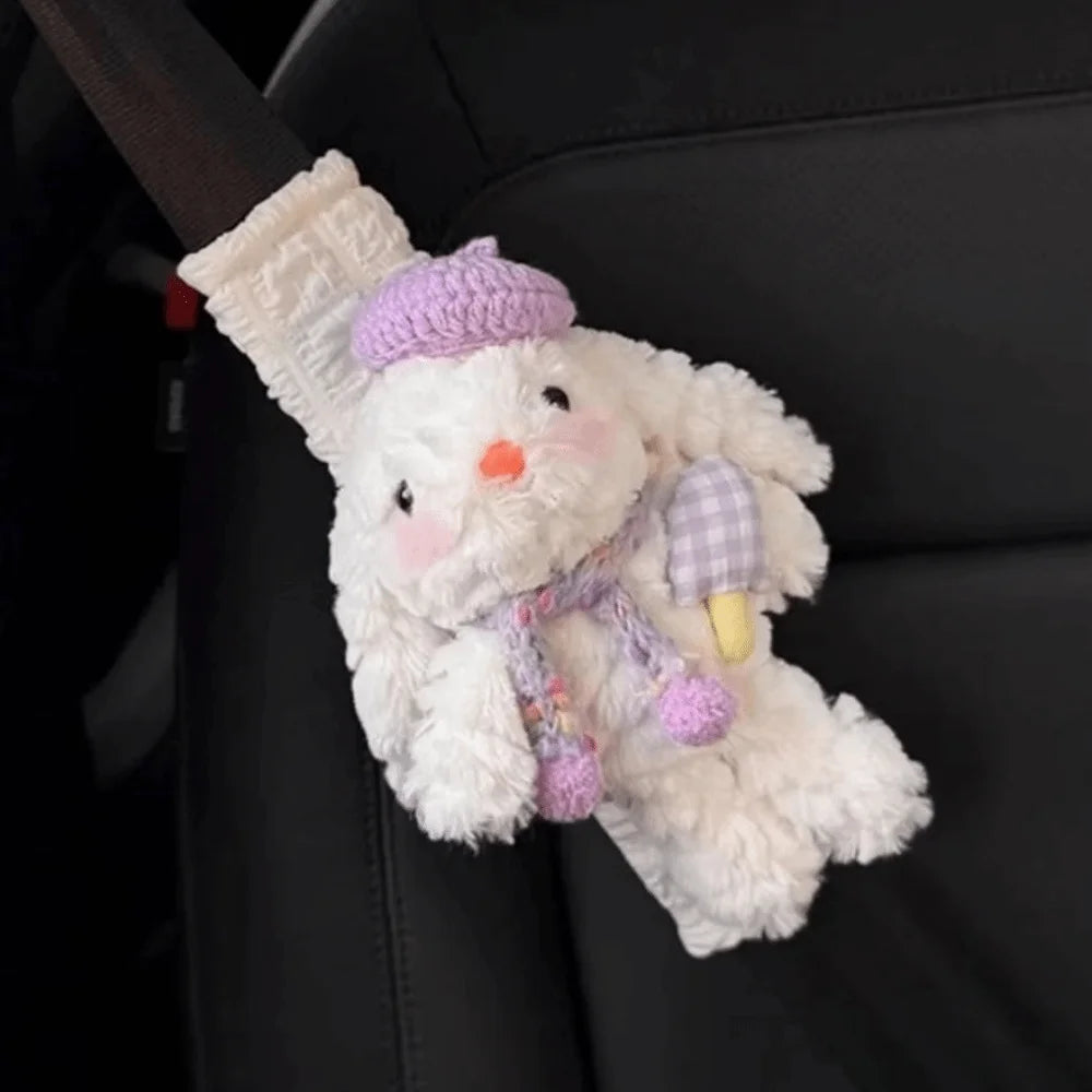 Cartoon Car Seat Belt Cover Long-eared Rabbit Anti Slip Shoulder Zpaxo