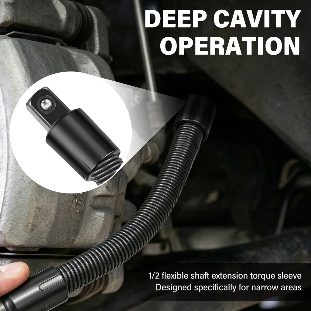 1/2 Flexible Shaft Extension Bar Socket Extender Chrome Vanadium Steel Ratchet Spring Bar for Automotive Repair in Tight Spaces Zpaxo