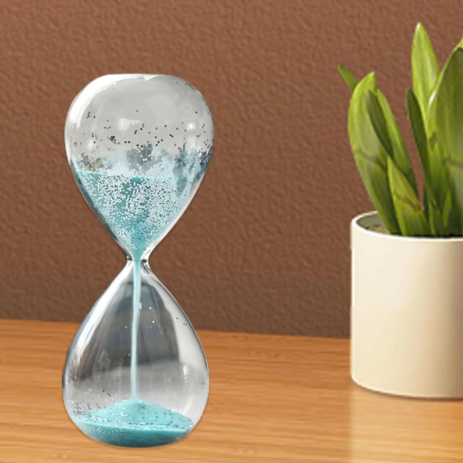 Glitter Sand Hourglass Timer – Desktop Ornament & Holiday Gift Decorative Hourglass Timer Zpaxo Blue