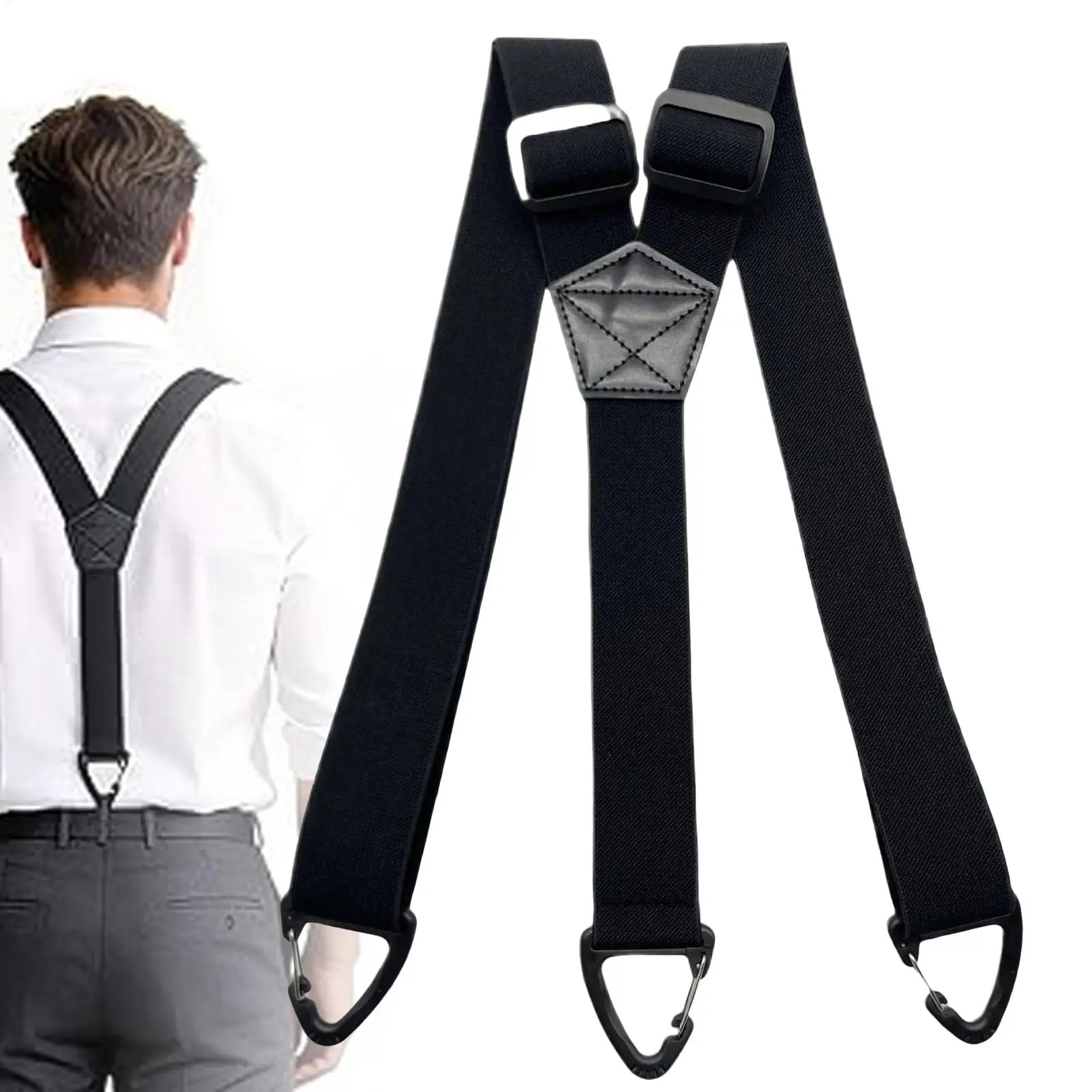 1PC Heavy Duty Suspenders For Men Work Biker Outdoor Wide Y-Back With 3 hooks Hook Adjustable Elastic Trouser Braces Strap Belt Zpaxo