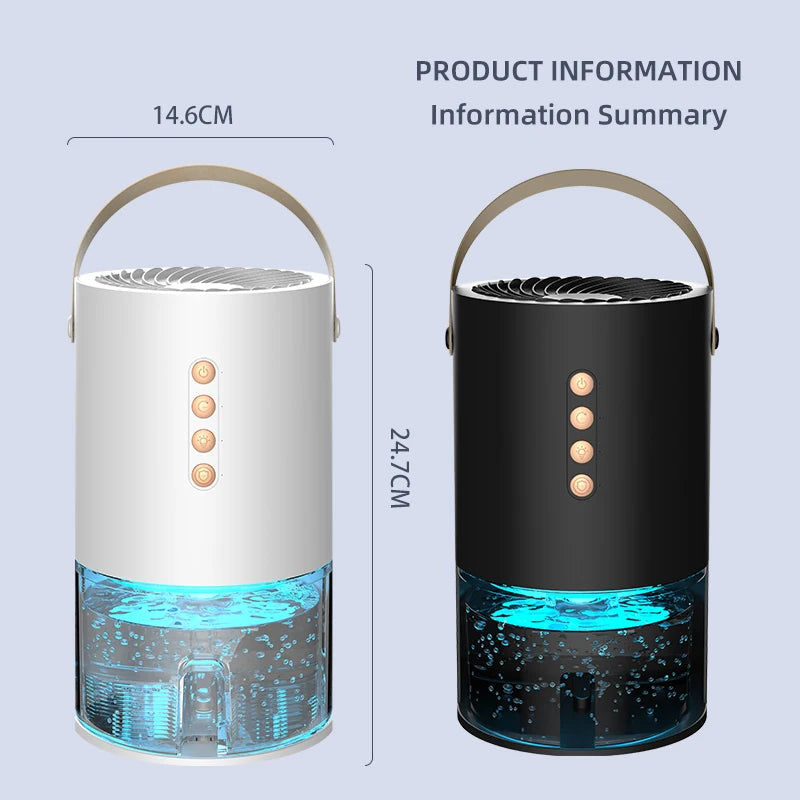 1000ml Dehumidifier Air Dryer for Home Office Negative ions Eliminate Damp Mold and Moisture Portable Air Dehumidifier EU US Zpaxo