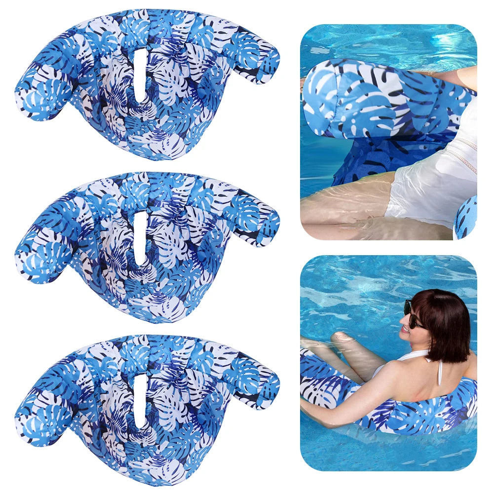 Inflatable Pool Lounger Plant Pattern Floating Chair Floats Swimming Zpaxo