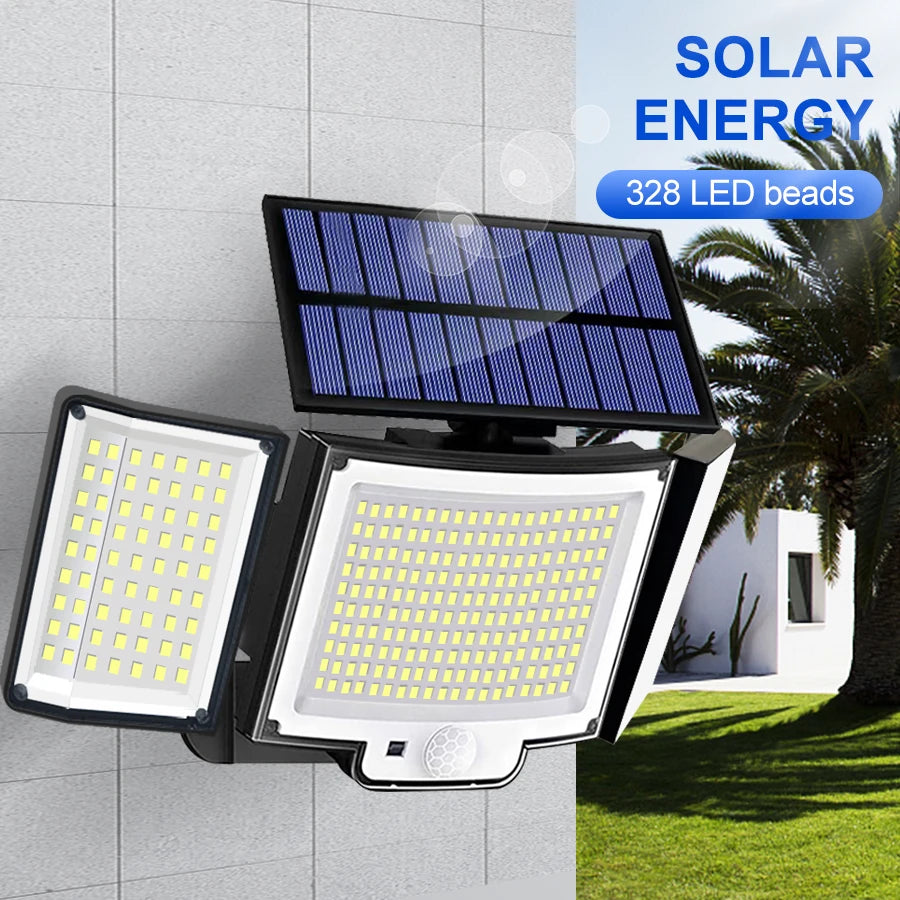 328/348 LED Solar Lights Outdoor Security Lights With Remote Control Motion Sensor Lights 270° Angle Flood Wall Lamp Waterproof Zpaxo