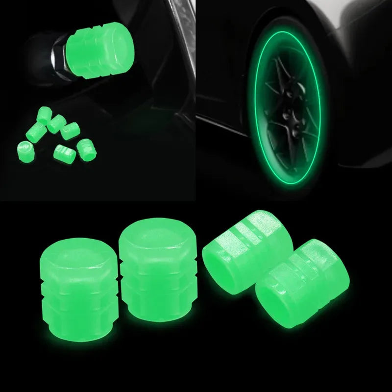 Glow-in-the-Dark Tire Valve Caps – Bike & Motorcycle | 4–20pcs