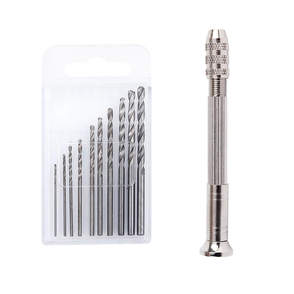 Pin Vise Hand Drill for Resin Casting Molds Single Head Hand Twisted Drill with 10Pcs Drill Bits (0.8-3 mm) for Jewelry Making Zpaxo