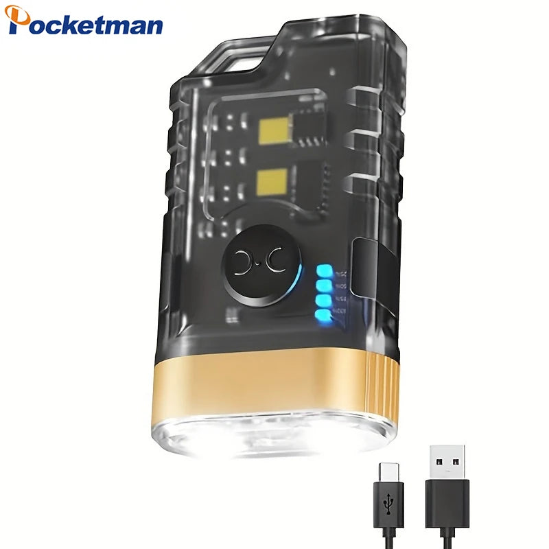 POCKETMAN Mini UV LED Flashlight 365nm USB Rechargeable Keychain