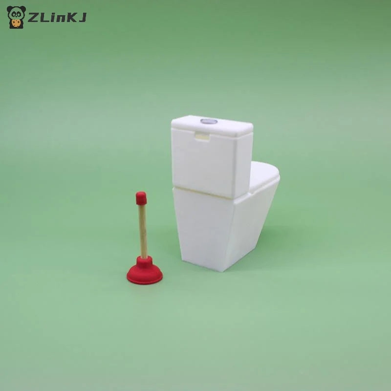 ▶Dollhouse Simulation Toilet Seat Vintage Dollhouse Bathroom White Toilet Doll House Miniature Baby Pretend Toy Doll Accessories Zpaxo