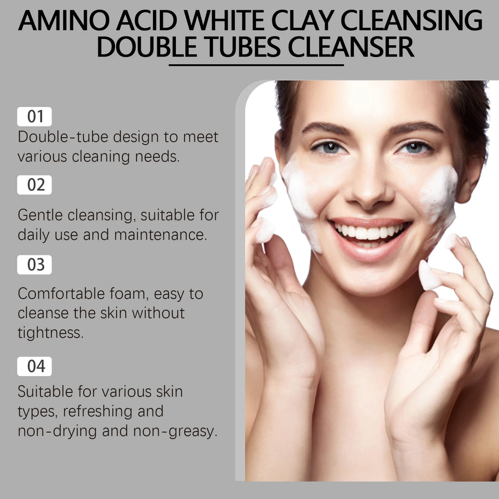 Amino Acid Cleanser Gently Cleansing Facial Skin Oil Control Clean Pores and Less Oil Moisturizing Nourishing Skin Care Cleanser Zpaxo