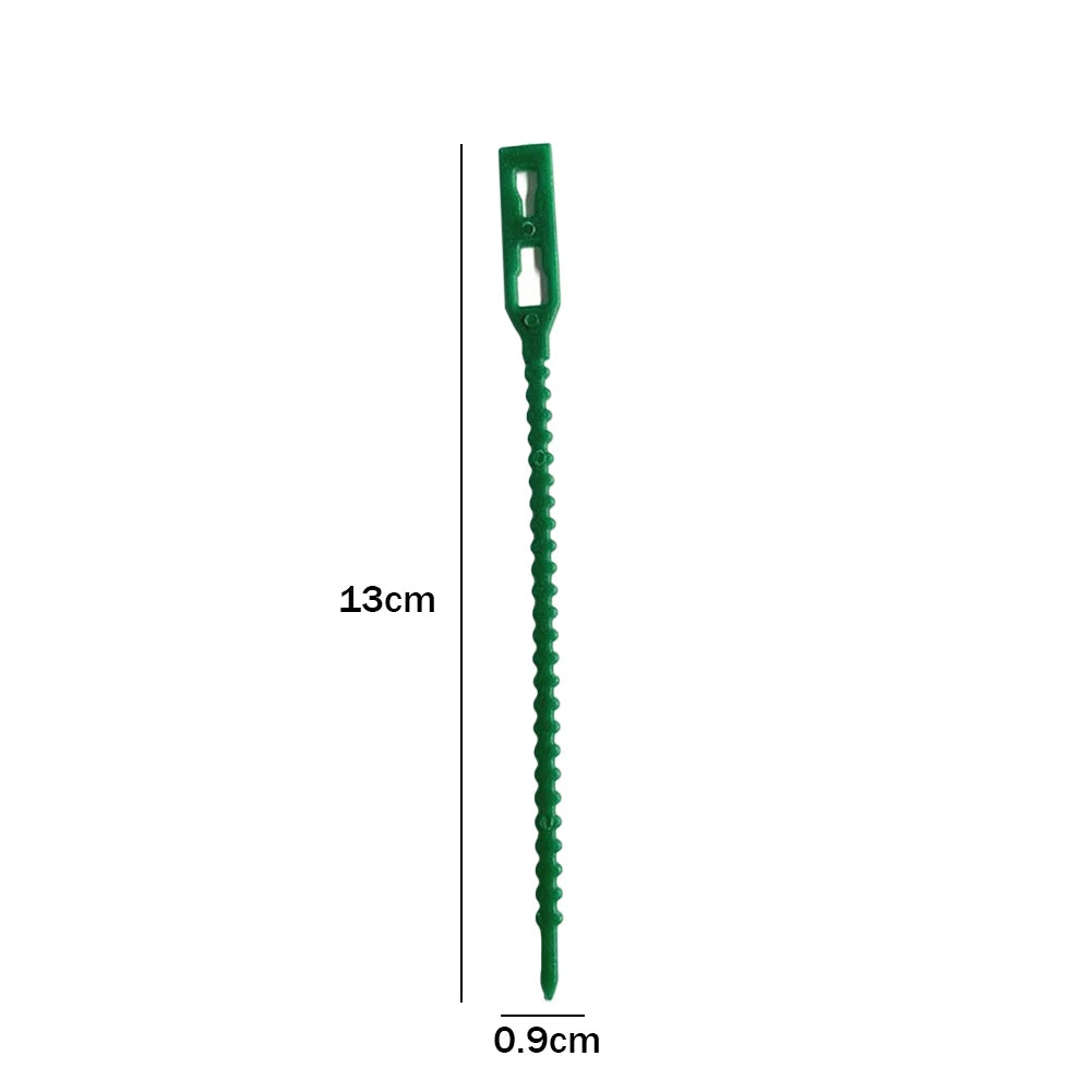 100pcs Garden Cable Ties Reusable Floral Wire Green Cable Ties Self-locking Adjustable Multifunctional Locking Plant Accessories Zpaxo
