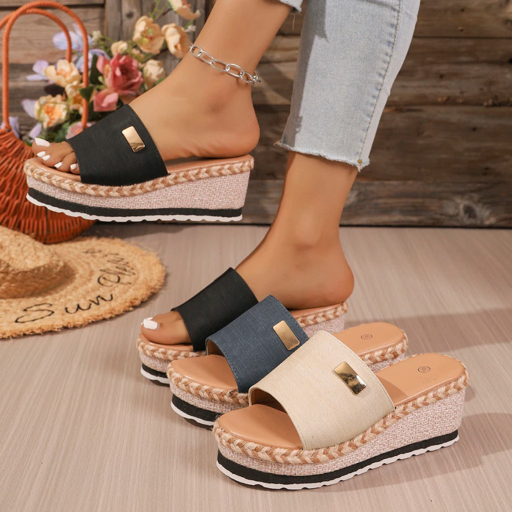 2026 Women Sandals Summer Wedges Slippers Platform Heels Shoes Ladies Zpaxo