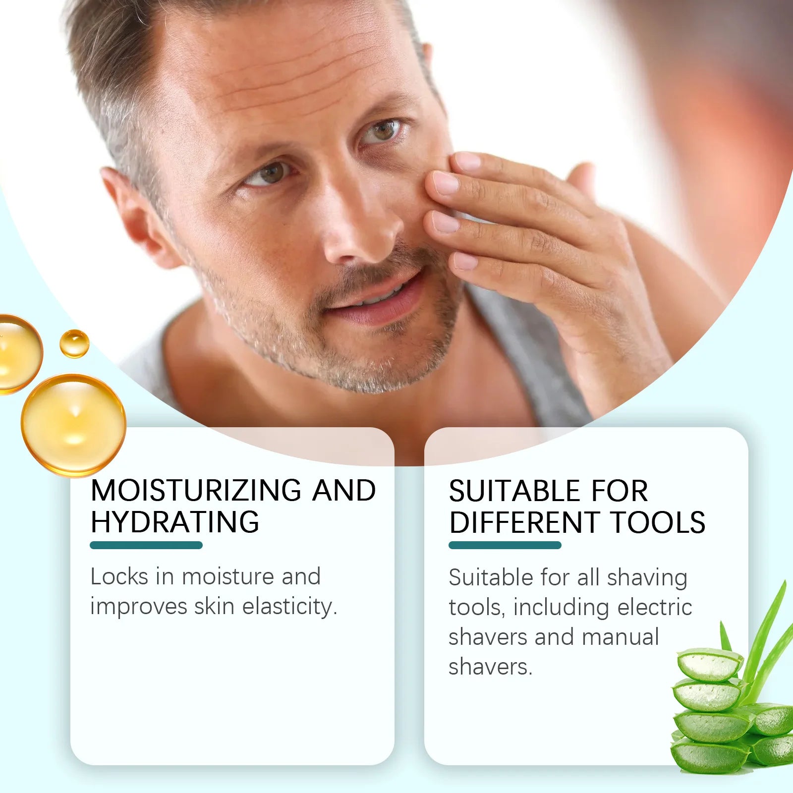 50ml Aloe Shaving Mousse for Men Keep Refresh Comfortable Softening Beard Not Irritaing Deep Cleaning Shave Skin Care Cream Zpaxo