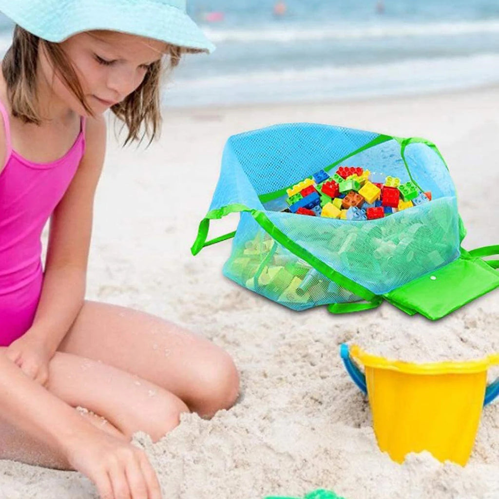 Children Sand Away Protable Mesh Bag Kids Bath Toys Storage Bags Swimming Large Beach Bag for Towels Women Cosmetic Makeup Bag Zpaxo