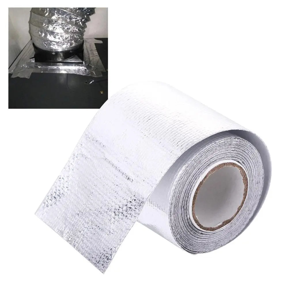 5M Exhaust Pipe Silver Protection Foil Tape Self-adhesive Sticker Zpaxo