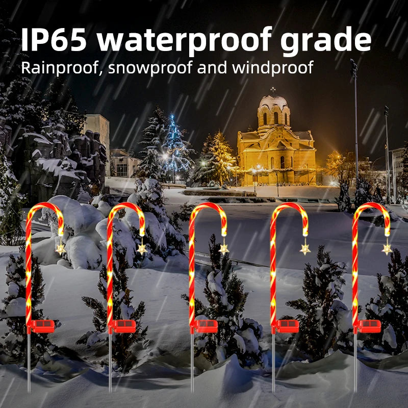 Solar Christmas Decorative Light LED Garden Festival Red Walking Zpaxo