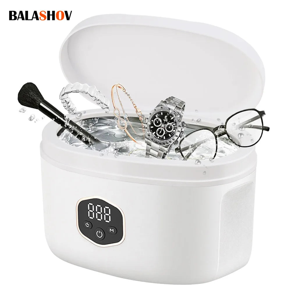 600ML Ultrasonic Cleaner Jewelry Parts Glasses Denture False Teeth Watch Washing Machine Portable Zpaxo