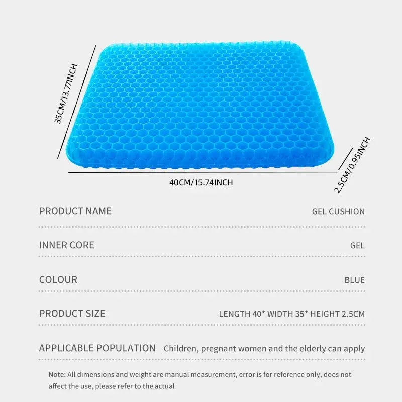 Gel Seat Cushion Summer Breathable Honeycomb Design Pressure Relief